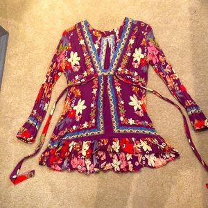 FREE PEOPLE, floral tunic top, size 2
